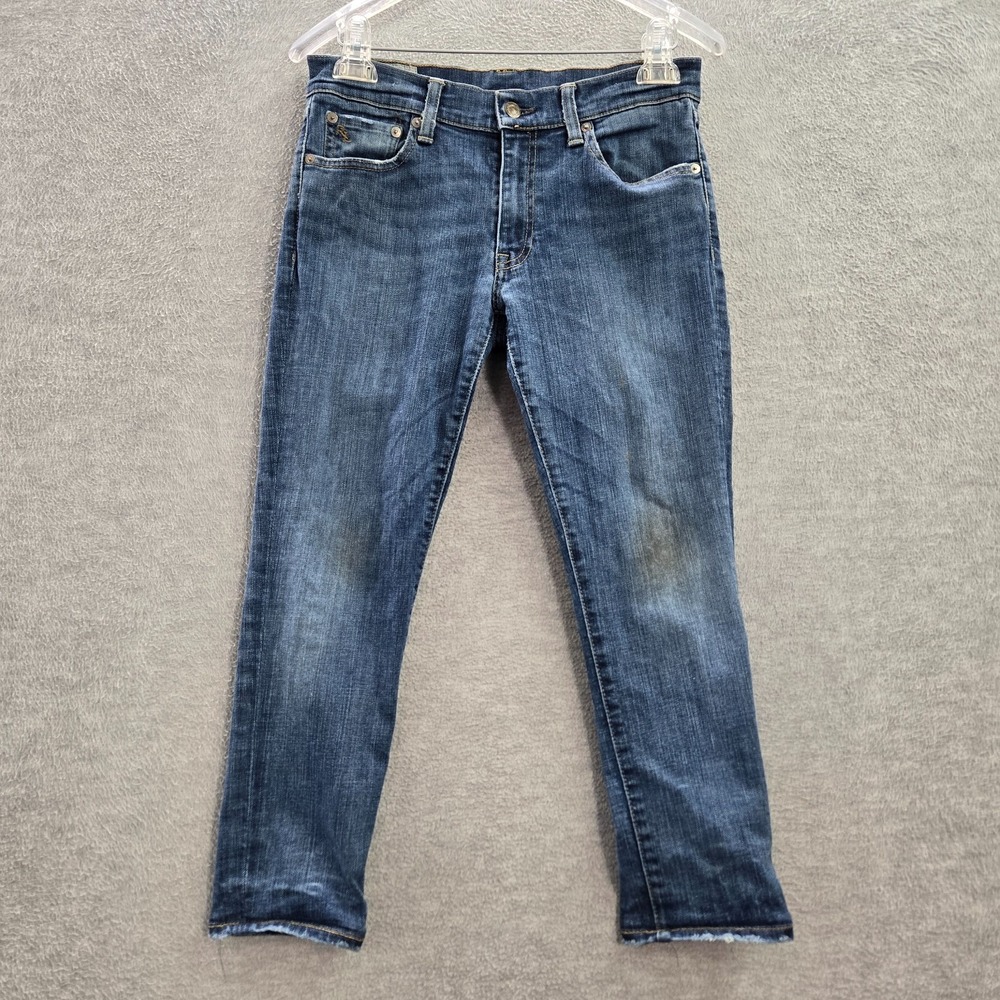 VINTAGE Polo Ralph Lauren Women Jeans 28 Blue Tumpkins Skinny 24 in Inseam READ